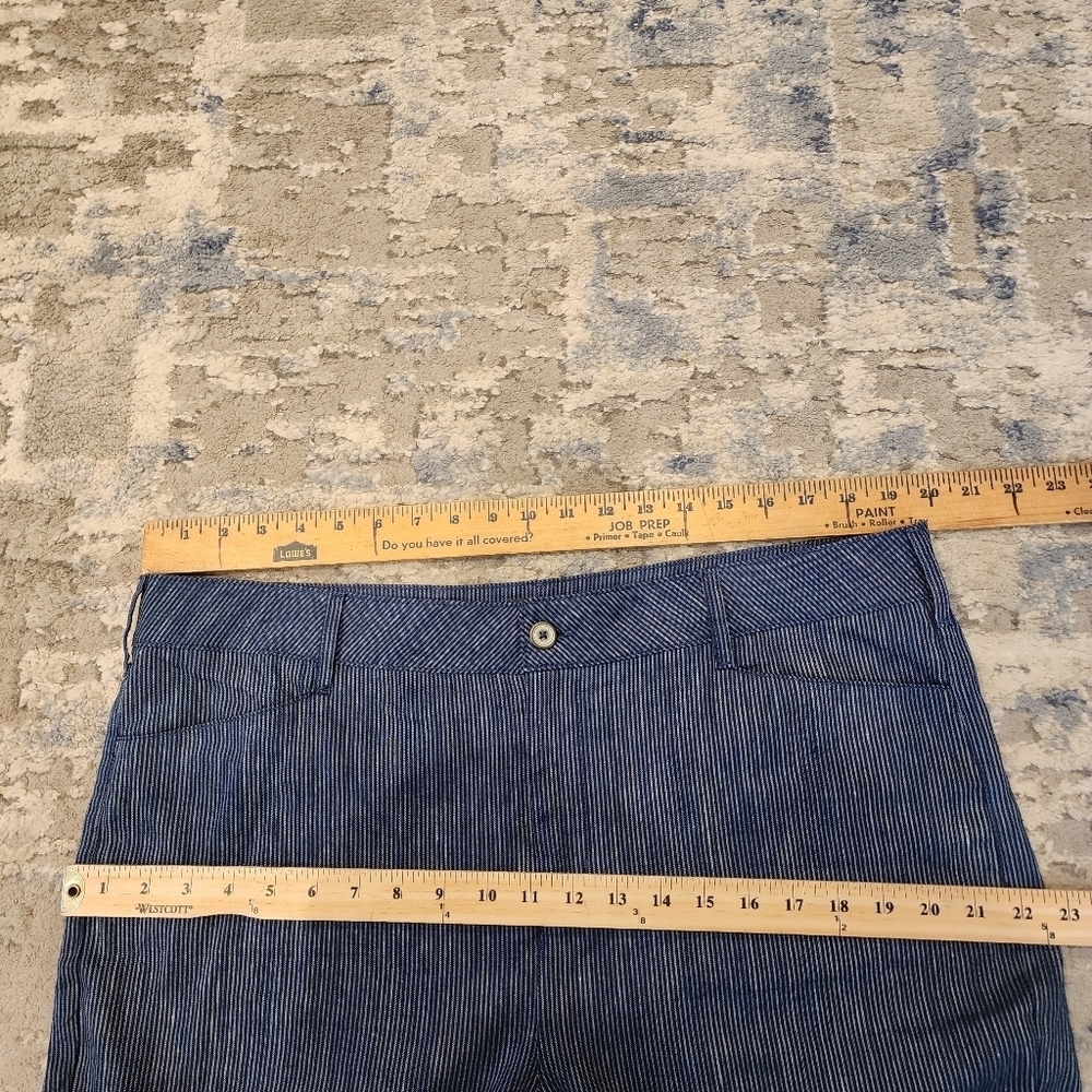 NYDJ Linen Blend Blue Stripe Pants Lift×Tuck Women's Size 16 - Picture 16 of 16